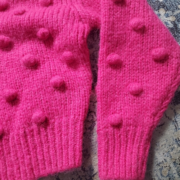 & Other Stories Hot Pink Alpaca Wool Sweater XS – Chunky Bobble Knit, NEW - Picture 6 of 7